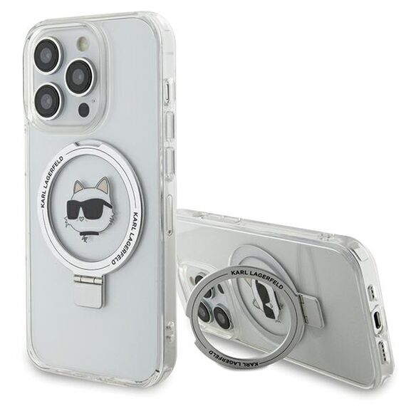 Karl Lagerfeld KLHMP15XHMRSCHH iPhone 15 Pro Max 6.7" white/white hardcase Ring Stand Choupette Head MagSafe - Apple Cases - Cases - Techbox