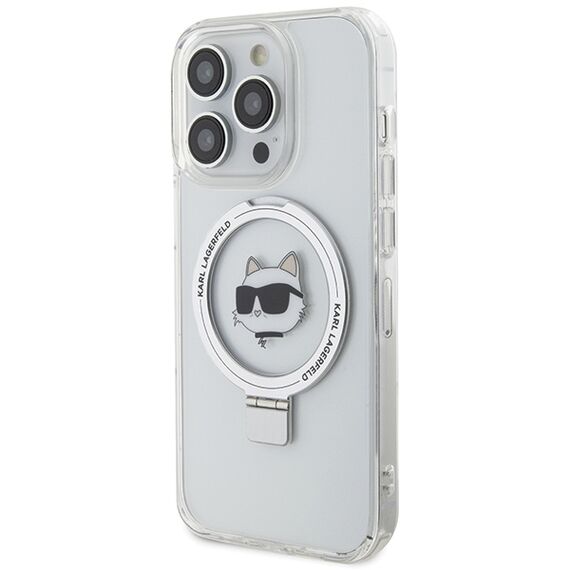 Karl Lagerfeld KLHMP15XHMRSCHH iPhone 15 Pro Max 6.7" white/white hardcase Ring Stand Choupette Head MagSafe - Apple Cases - Cases - Techbox