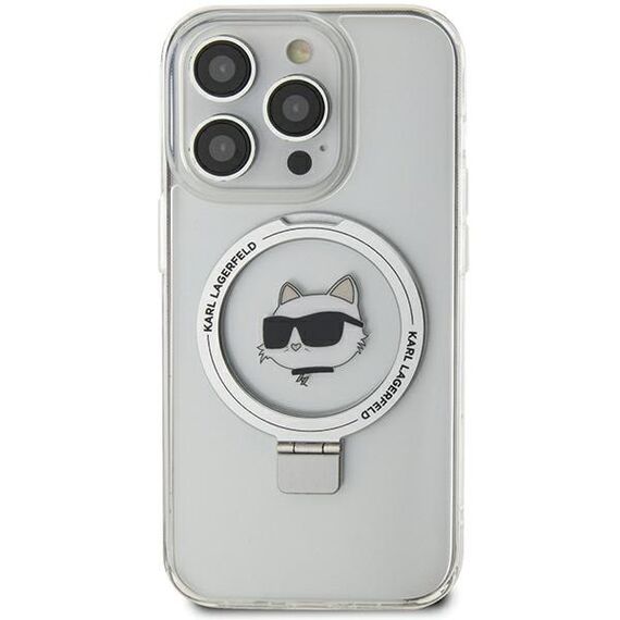 Karl Lagerfeld KLHMP15XHMRSCHH iPhone 15 Pro Max 6.7" white/white hardcase Ring Stand Choupette Head MagSafe - Apple Cases - Cases - Techbox