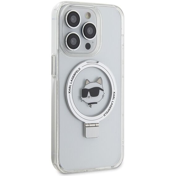 Karl Lagerfeld KLHMP15XHMRSCHH iPhone 15 Pro Max 6.7" white/white hardcase Ring Stand Choupette Head MagSafe - Apple Cases - Cases - Techbox
