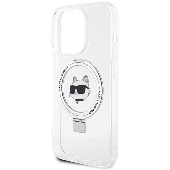Karl Lagerfeld KLHMP15XHMRSCHH iPhone 15 Pro Max 6.7" white/white hardcase Ring Stand Choupette Head MagSafe - Apple Cases - Cases - Techbox