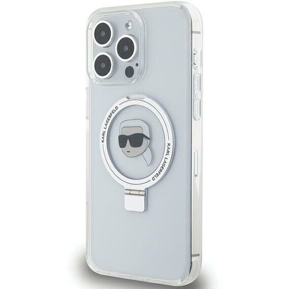 Karl Lagerfeld KLHMP15XHMRSKHH iPhone 15 Pro Max 6.7" white/white hardcase Ring Stand Karl Head MagSafe - Apple Cases - Cases - Techbox