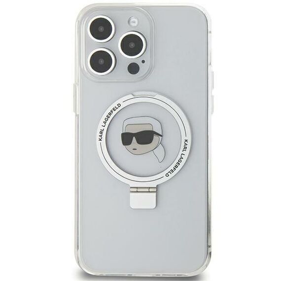 Karl Lagerfeld KLHMP15XHMRSKHH iPhone 15 Pro Max 6.7" white/white hardcase Ring Stand Karl Head MagSafe - Apple Cases - Cases - Techbox