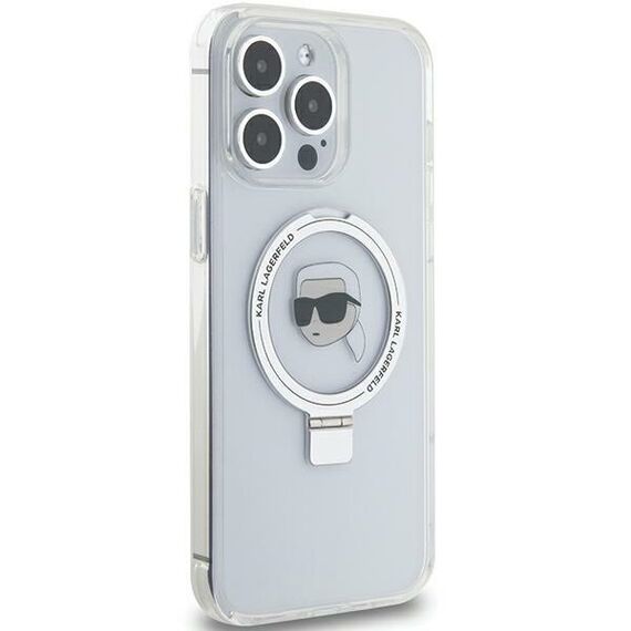 Karl Lagerfeld KLHMP15XHMRSKHH iPhone 15 Pro Max 6.7" white/white hardcase Ring Stand Karl Head MagSafe - Apple Cases - Cases - Techbox