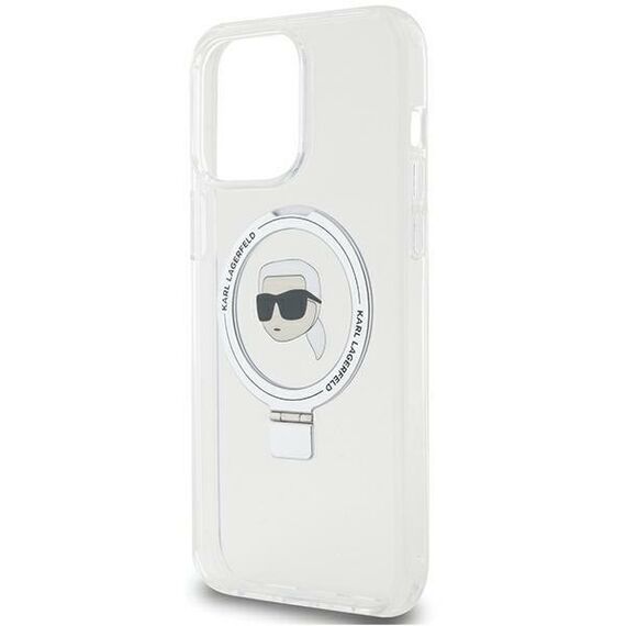 Karl Lagerfeld KLHMP15XHMRSKHH iPhone 15 Pro Max 6.7" white/white hardcase Ring Stand Karl Head MagSafe - Apple Cases - Cases - Techbox