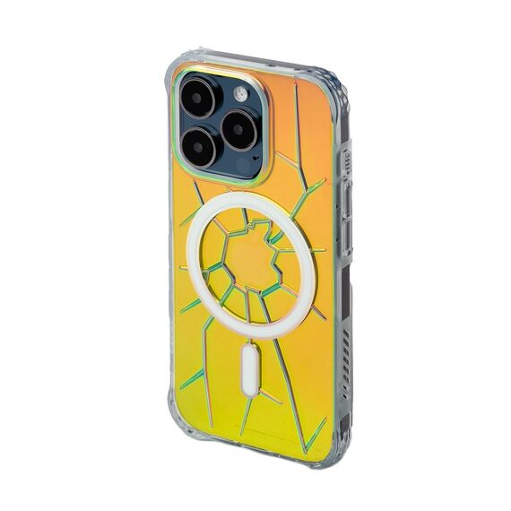 MagSafe Kingxbar PQY Crack Series silicone case for iPhone 15 Pro - holographic | Techbox