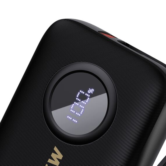 Dudao K14 10000mAh power bank with USB-C / Lightning cables - black