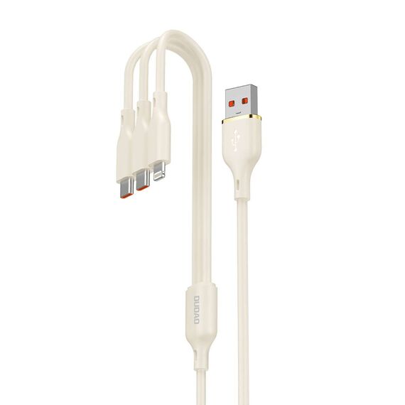 Dudao L7SE 3in1 cable USB-C - 2x USB-C / Lightning 66W 1.2m - beige - Cables & Adapters - Cables & Accessories - Techbox