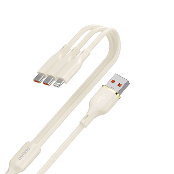 Dudao L7SE 3in1 cable USB-C - 2x USB-C / Lightning 66W 1.2m - beige - Cables & Adapters - Cables & Accessories - Techbox