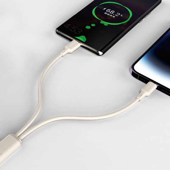 Dudao L7SF 2in1 cable USB-C - USB-C / Lightning 100W 1.2m - beige | Techbox