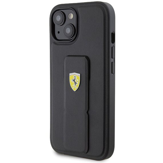 Ferrari Grip Stand Metal Logo case for iPhone 15 - black - Apple Cases - Cases - Techbox