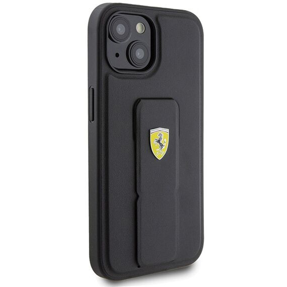 Ferrari Grip Stand Metal Logo case for iPhone 15 - black - Apple Cases - Cases - Techbox