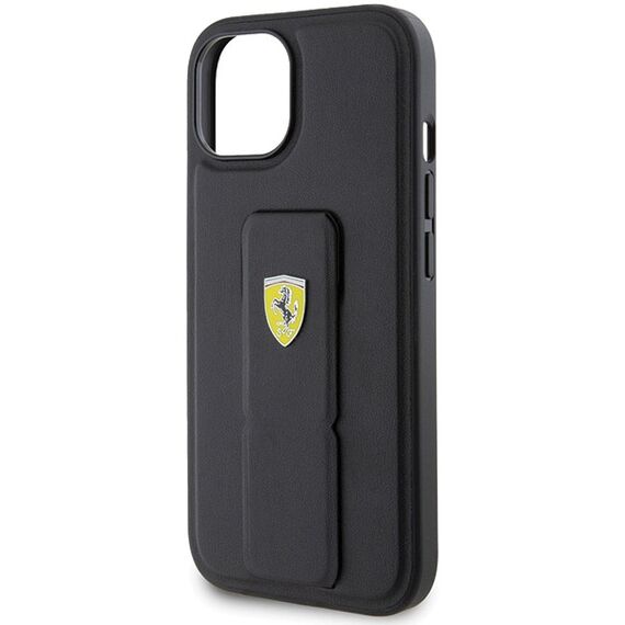 Ferrari Grip Stand Metal Logo case for iPhone 15 - black - Apple Cases - Cases - Techbox