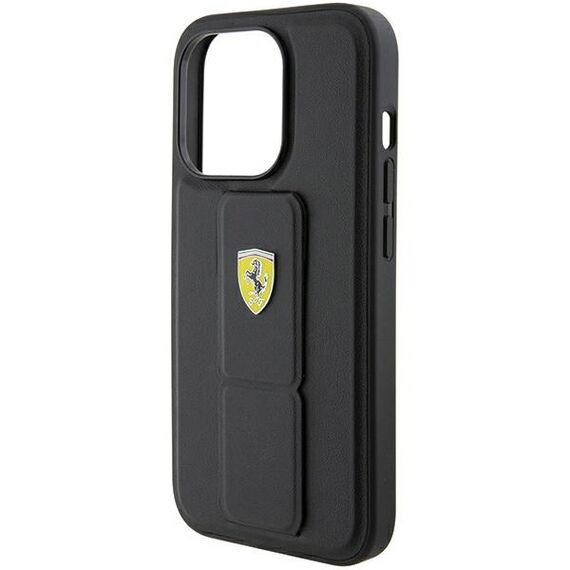 Ferrari Grip Stand Metal Logo case for iPhone 15 Pro Max - black - Apple Cases - Cases - Techbox