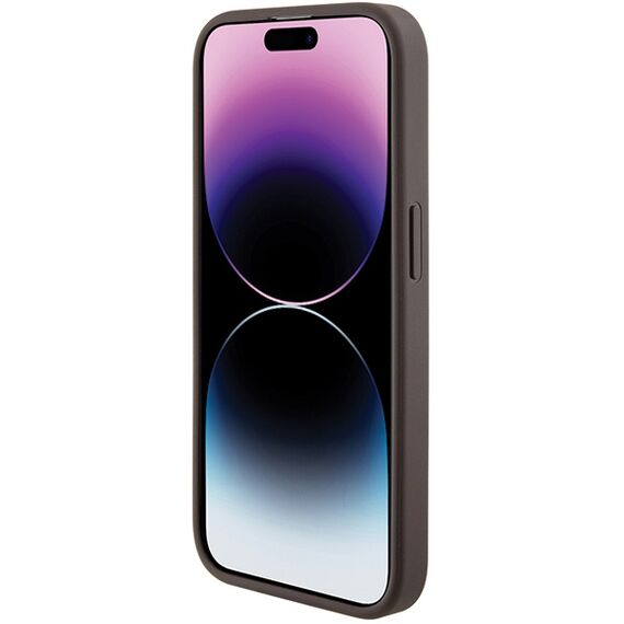 Guess Grip Stand 4G Triangle Strass case for iPhone 15 Pro - brown - Apple Cases - Cases - Techbox
