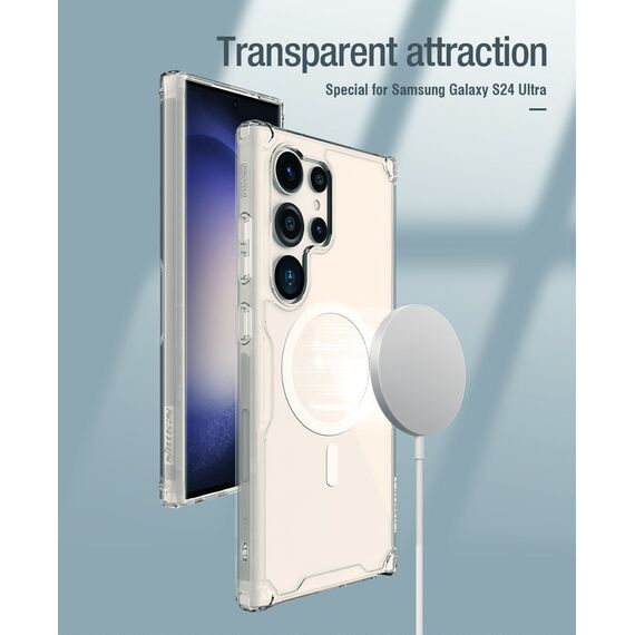 Nillkin Nature Pro armored case with a magnetic ring for Samsung Galaxy S24 Ultra - white | Techbox