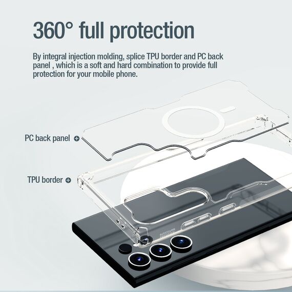 Nillkin Nature Pro armored case with a magnetic ring for Samsung Galaxy S24 Ultra - white | Techbox