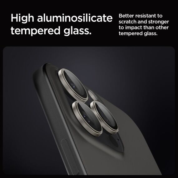 Spigen Optik.tR EZ Fit Camera Protector for iPhone 14 Pro / Pro Max / 15 Pro / Pro Max - natural titanium 2 pcs. - Apple iPhone - Screen & Camera Protection - Techbox