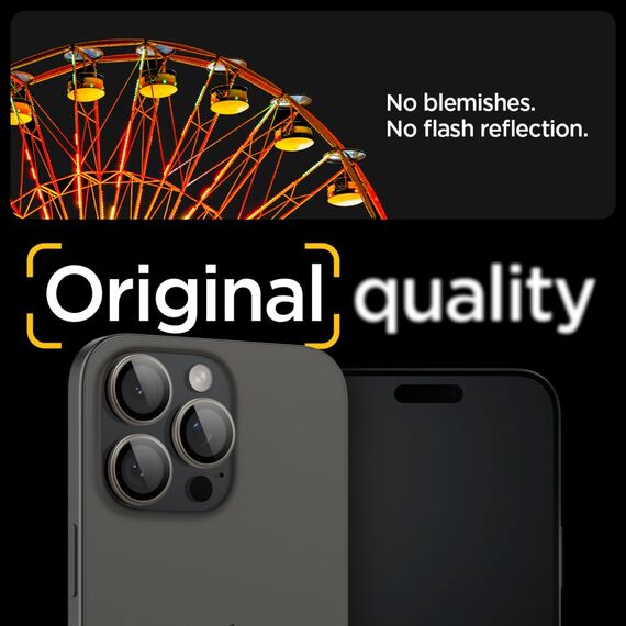 Spigen Optik.tR EZ Fit Camera Protector for iPhone 14 Pro / Pro Max / 15 Pro / Pro Max - natural titanium 2 pcs. - Apple iPhone - Screen & Camera Protection - Techbox