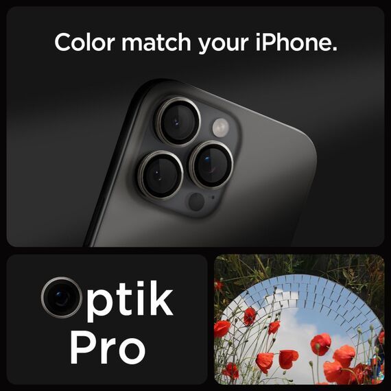 Spigen Optik.tR EZ Fit Camera Protector for iPhone 14 Pro / Pro Max / 15 Pro / Pro Max - natural titanium 2 pcs. - Apple iPhone - Screen & Camera Protection - Techbox