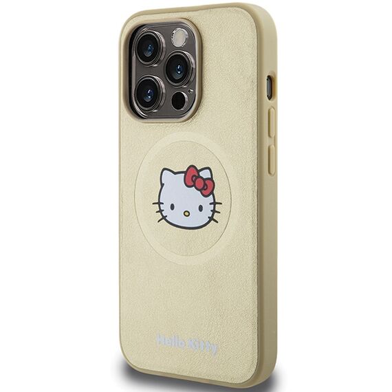 Hello Kitty Leather Kitty Head MagSafe case for iPhone 14 Pro Max - gold | Techbox