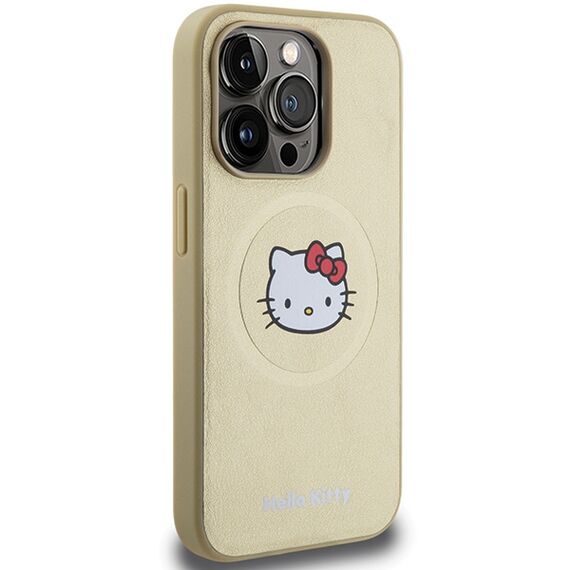 Hello Kitty Leather Kitty Head MagSafe case for iPhone 14 Pro Max - gold | Techbox