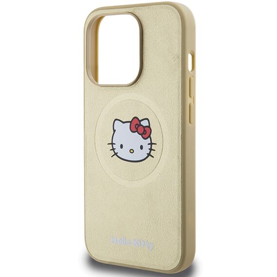 Hello Kitty Leather Kitty Head MagSafe case for iPhone 14 Pro Max - gold | Techbox