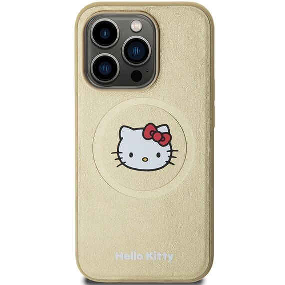 Hello Kitty Leather Kitty Head MagSafe case for iPhone 15 Pro - gold - Apple Cases - Cases - Techbox