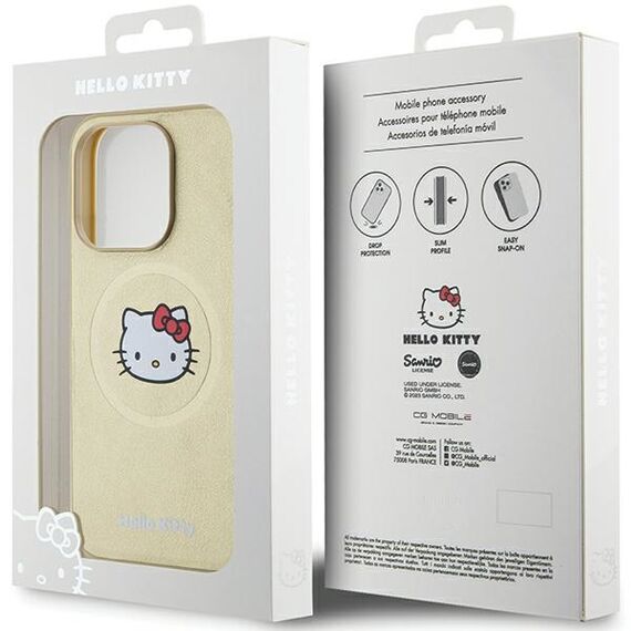 Hello Kitty Leather Kitty Head MagSafe case for iPhone 15 Pro - gold - Apple Cases - Cases - Techbox