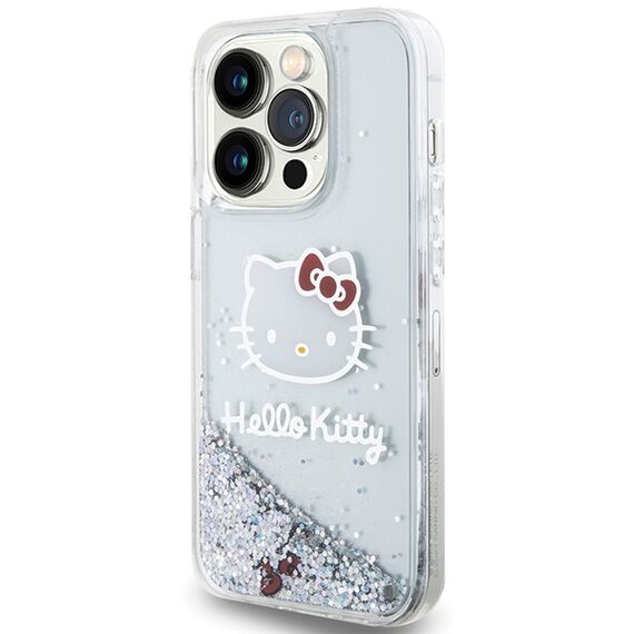Hello Kitty Liquid Glitter Charms Kitty Head case for iPhone 13 Pro Max - silver | Techbox
