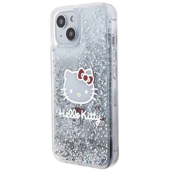 Hello Kitty Liquid Glitter Charms Kitty Head case for iPhone 14 - silver - Apple Cases - Cases - Techbox
