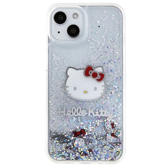 Hello Kitty Liquid Glitter Charms Kitty Head case for iPhone 14 - silver - Apple Cases - Cases - Techbox