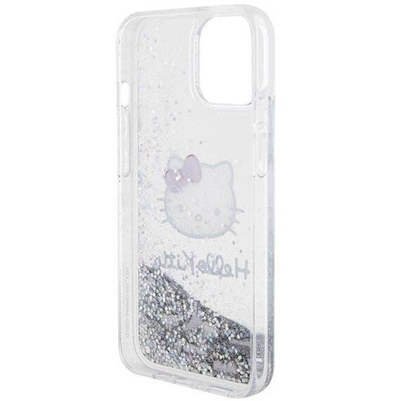 Hello Kitty Liquid Glitter Charms Kitty Head case for iPhone 14 - silver - Apple Cases - Cases - Techbox