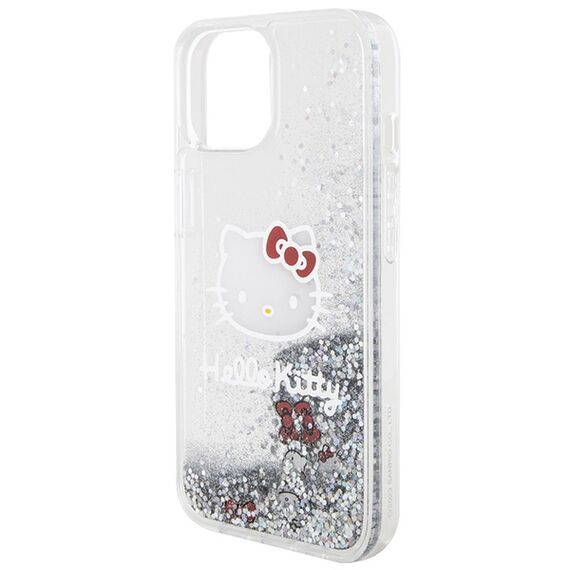Hello Kitty Liquid Glitter Charms Kitty Head case for iPhone 14 - silver - Apple Cases - Cases - Techbox