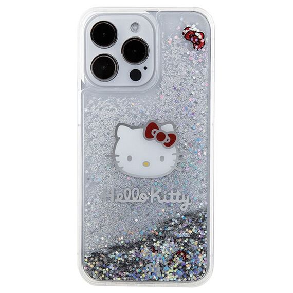 Hello Kitty Liquid Glitter Charms Kitty Head case for iPhone 15 Pro Max - silver - Apple Cases - Cases - Techbox