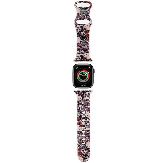 Hello Kitty Silicone Tags Graffiti Strap for Apple Watch 38/40/41mm - Pink - Accessories - Smartwatches & Accessories - Techbox