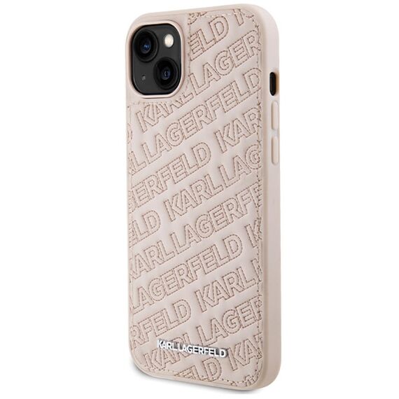Karl Lagerfeld Quilted K Pattern case for iPhone 15 Plus / 14 Plus - pink | Techbox