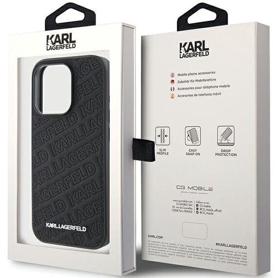 Karl Lagerfeld Quilted K Pattern iPhone 15 Pro Case - Black - Uncategorized Cases (2) - Cases - Techbox