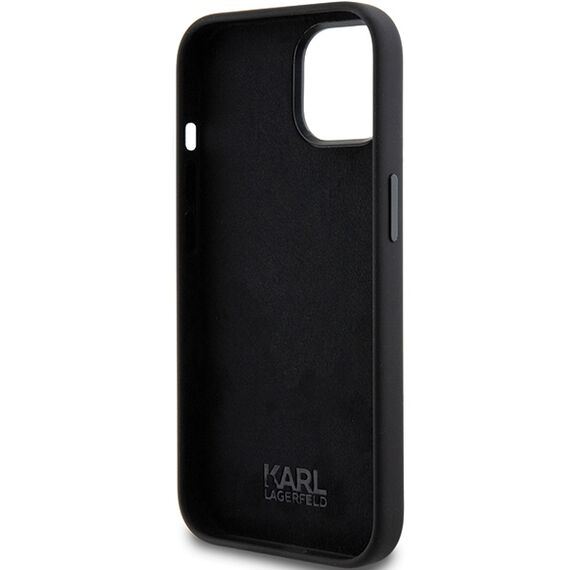 Karl Lagerfeld Silicone Choupette Metal Pin case for iPhone 15 Plus / 14 Plus - black | Techbox