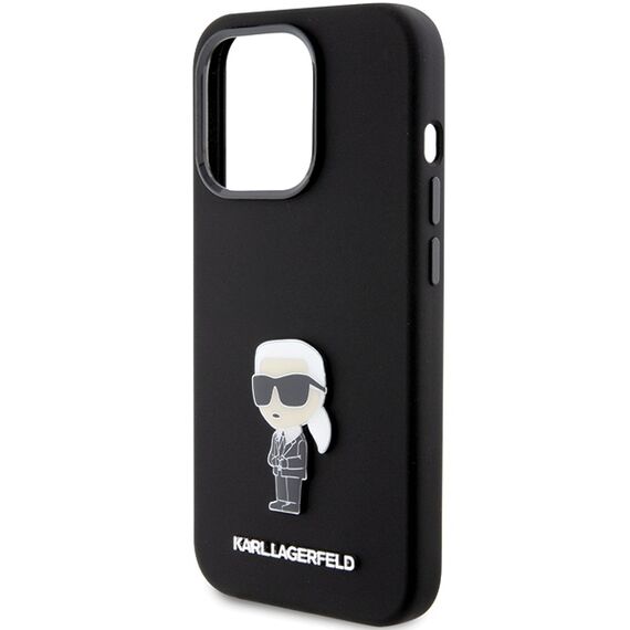 Karl Lagerfeld Silicone Ikonik Metal Pin case for iPhone 15 Pro - black - Apple Cases - Cases - Techbox