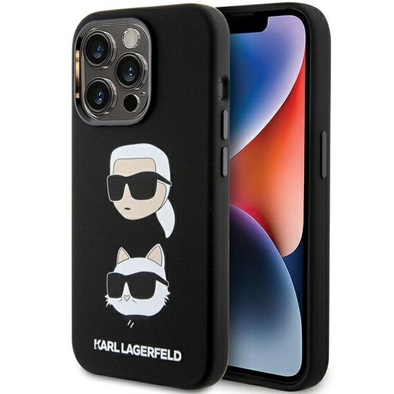 Karl Lagerfeld Silicone Karl&amp;Choupette Head case for iPhone 15 Pro Max - black - Apple Cases - Cases - Techbox