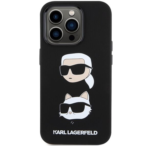 Karl Lagerfeld Silicone Karl&amp;Choupette Head case for iPhone 15 Pro Max - black - Apple Cases - Cases - Techbox