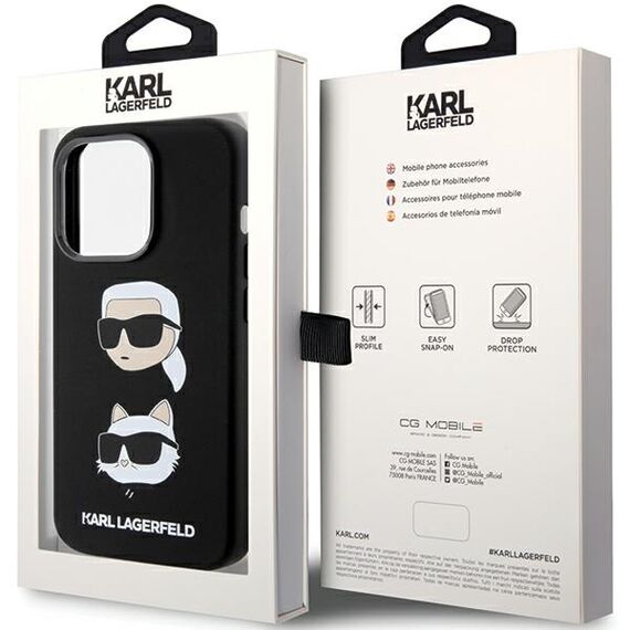 Karl Lagerfeld Silicone Karl&amp;Choupette Head case for iPhone 15 Pro Max - black - Apple Cases - Cases - Techbox