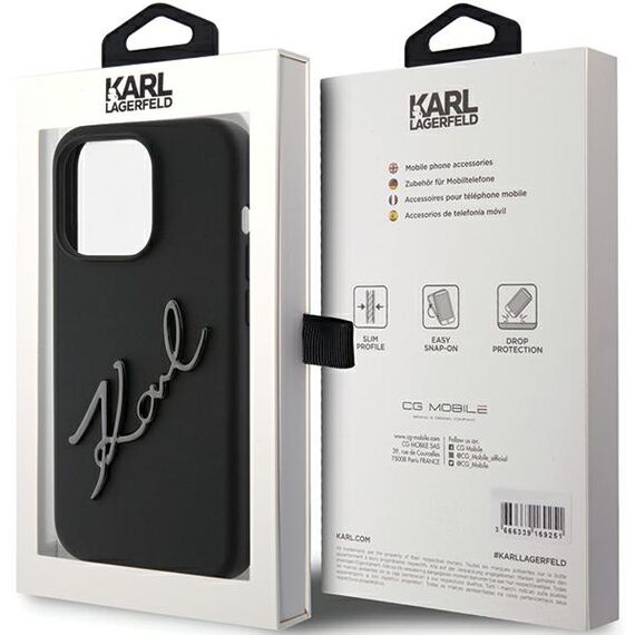 Karl Lagerfeld Silicone Karl Script case for iPhone 15 Pro - black - Uncategorized Cases (2) - Cases - Techbox