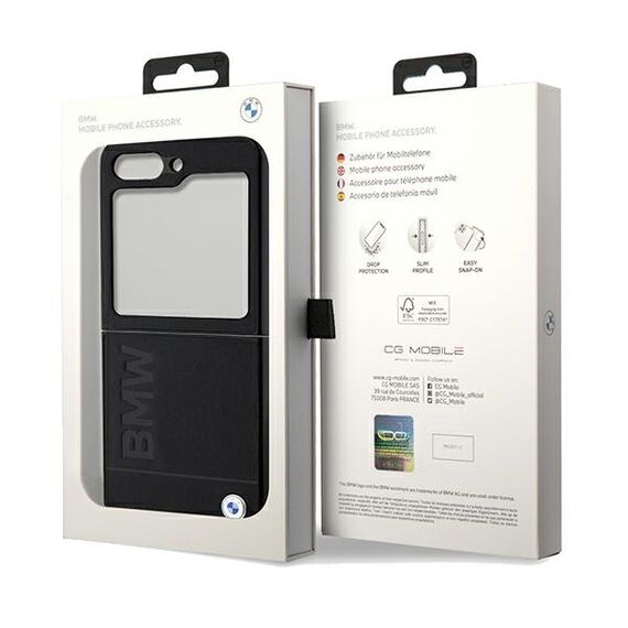 BMW Leather Hot Stamp case for Samsung Galaxy Z Flip 5 - black - Samsung Cases - Cases - Techbox