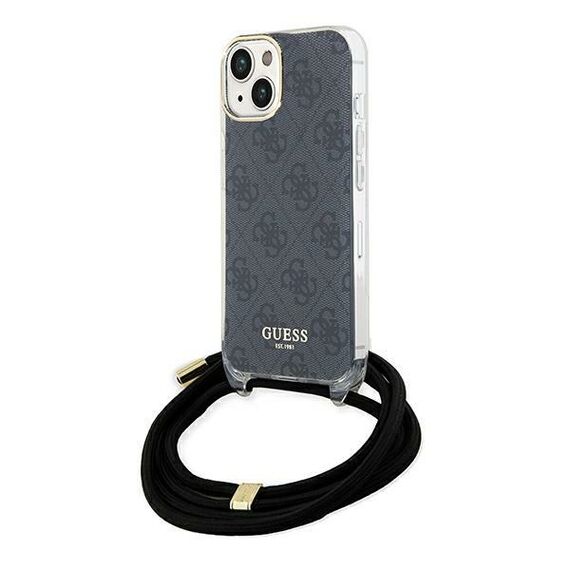 Guess Crossbody Cord 4G Print Case for iPhone 15/14/13 - Black - Apple Cases - Cases - Techbox