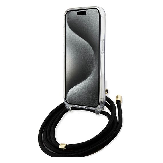 Guess Crossbody Cord 4G Print Case for iPhone 15/14/13 - Black - Apple Cases - Cases - Techbox