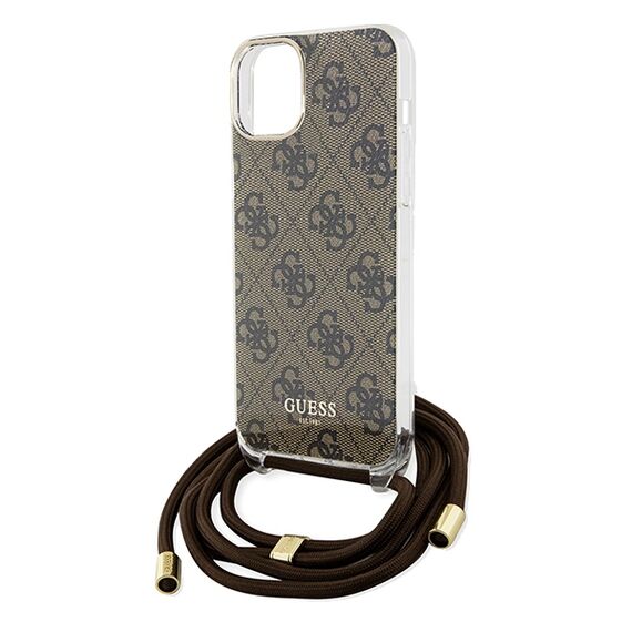 Guess Crossbody Cord 4G Print case for iPhone 15 / 14 / 13 - brown | Techbox