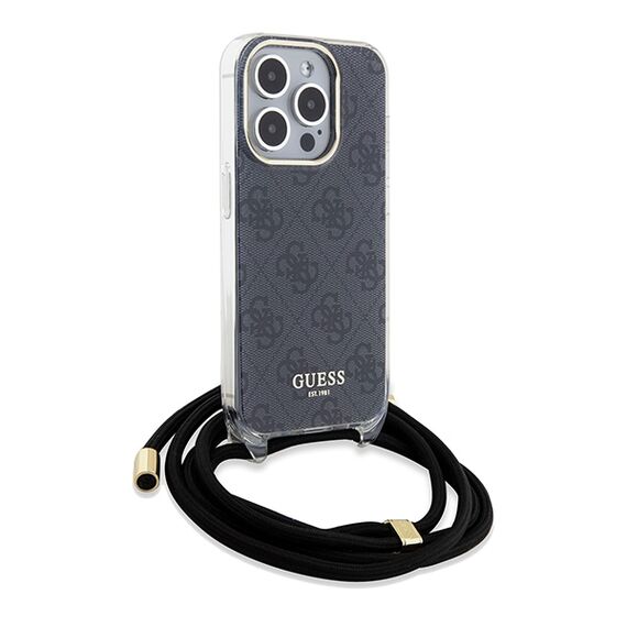 Guess Crossbody Cord 4G Print case for iPhone 15 Pro Max - black | Techbox