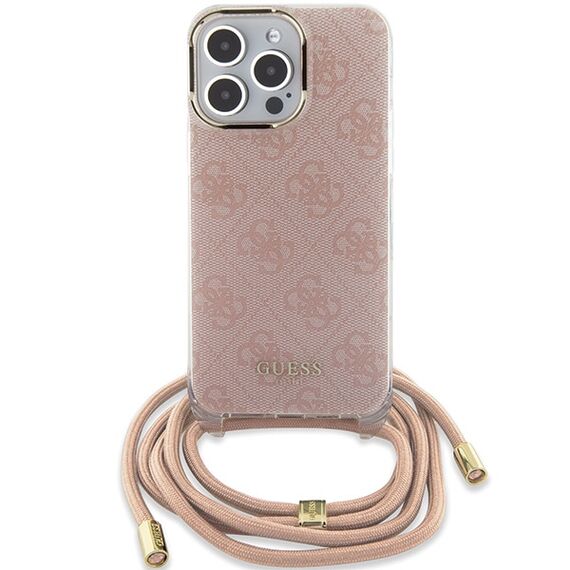 Guess Crossbody Cord 4G Print case for iPhone 15 Pro - pink | Techbox